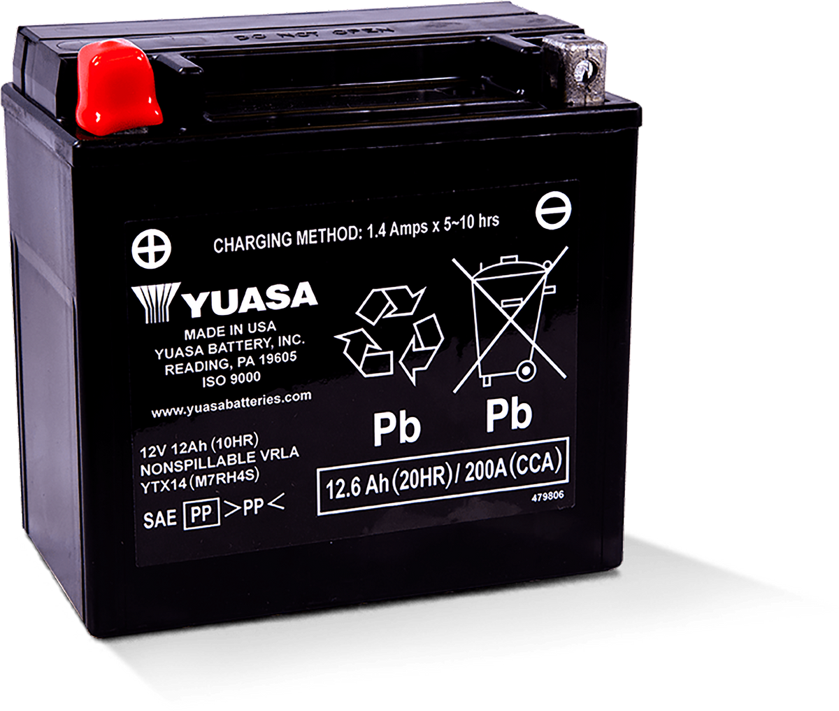 Yuasa Battery YTX14 Sealed Factory Activated (YUAM7RH4S)
