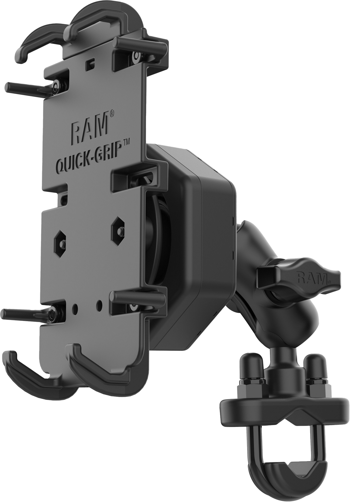RAM Quick-Grip XL Phone Mount Vibe-Safe & U-Bolt Base Short (RAM-B-149Z-A-PD4-462)