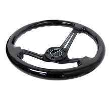 Load image into Gallery viewer, NRG Reinforced Steering Wheel (350mm / 3in. Deep) Blk Wood w/Blk Matte Spoke/Black Center Mark