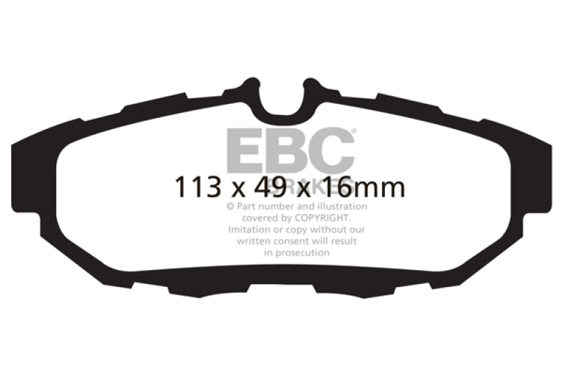 Pastillas de freno traseras EBC 10-14 Ford Mustang 3.7 Yellowstuff