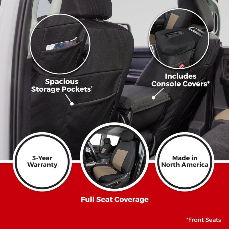 Covercraft 24-25 Ford F250-F550 Endura PrecisionFit Custom Front Row Seat Covers-Charcoal/Silver