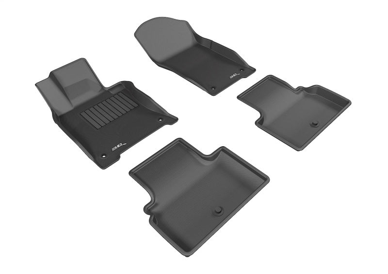 3D MAXpider Kagu Black 1st & 2nd Row Floor Mats for 2014-2017 Infiniti Q50