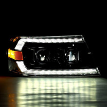 Cargar imagen en el visor de la galería, AlphaRex 04-08 Ford F150 PRO-Series Projector Headlights Chrome w/ Sequential Signal and DRL