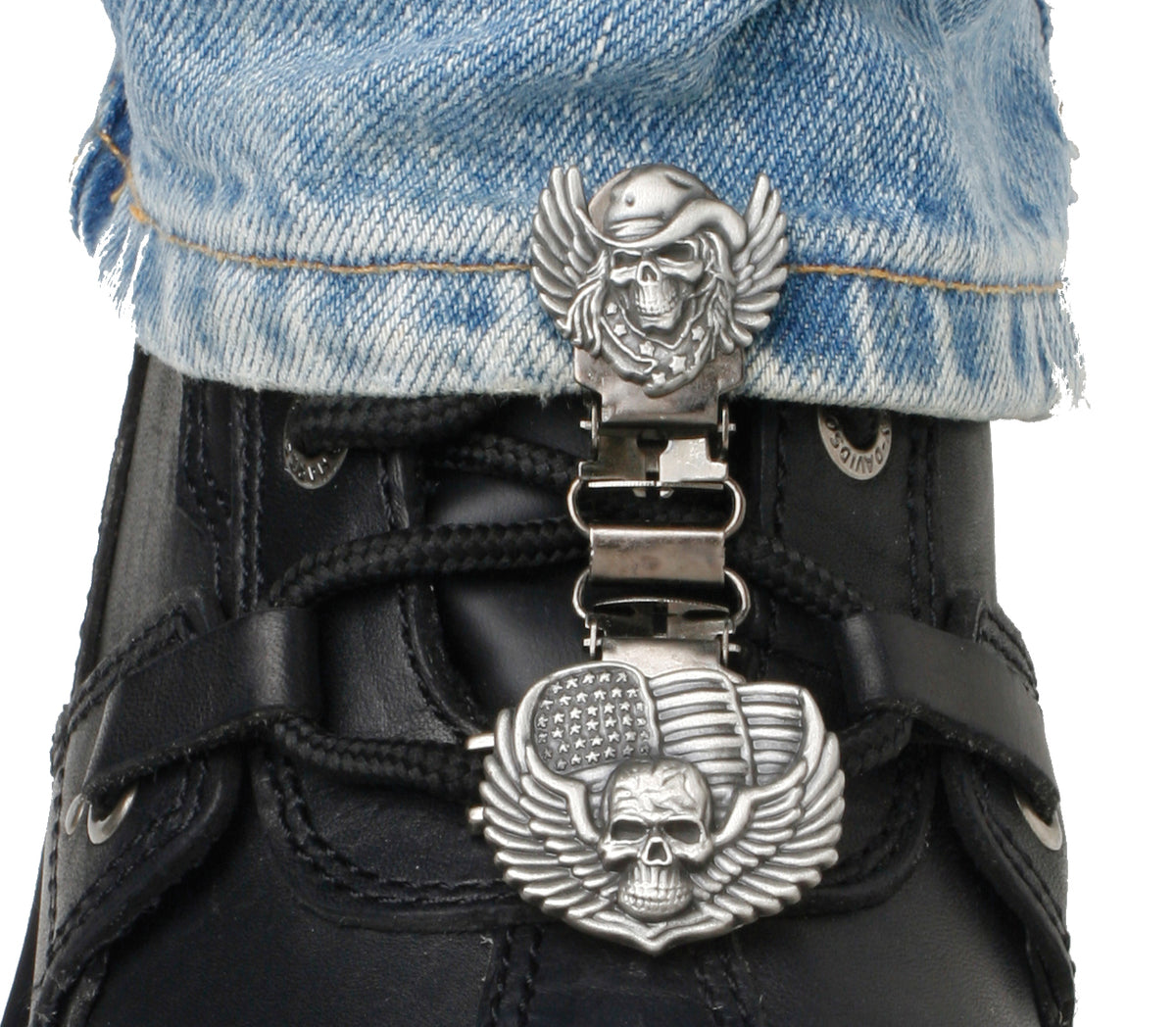 Ryder Clips Clips for Laced Boots Skull /Wings (SWL-FC)