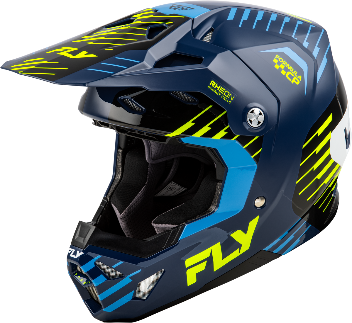 Fly Racing Formula CP Slice Helmet Navy/HI-VIS/White 2X (73-00502X)