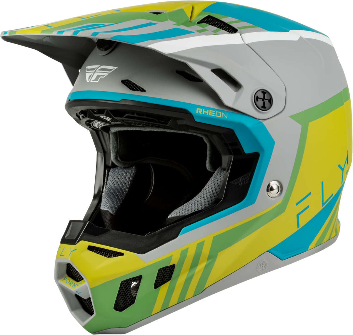 Fly Racing Formula CC Strike Helmet Matte Grey/Green/Teal 2X (73-43652X)