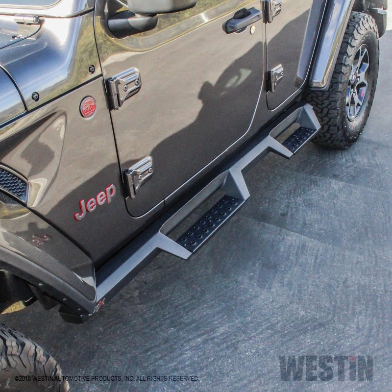 Westin HDX Drop Nerf Step Bars - Textured Black — Fits 18-24 Jeep Wrangler JL Unlimited 4DR