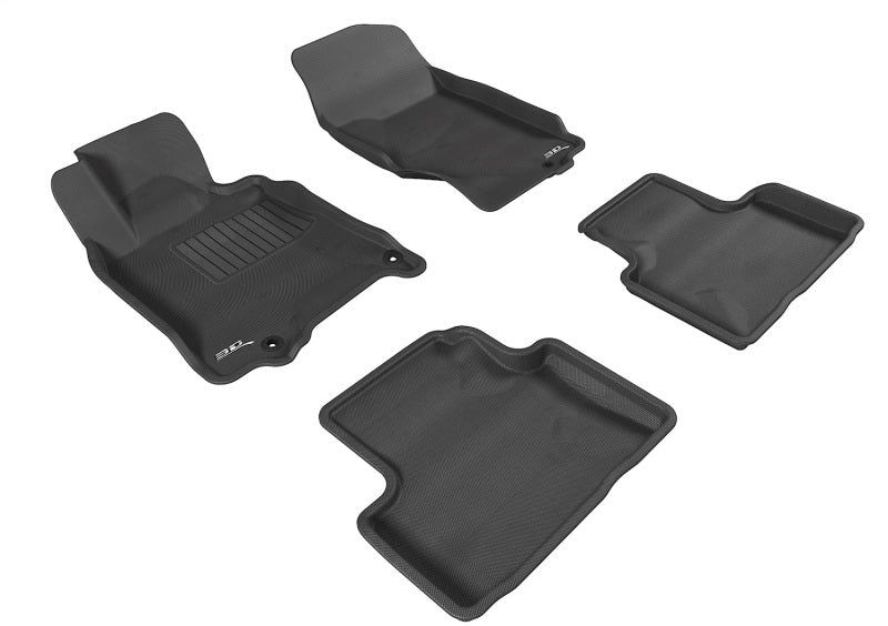 3D MAXpider Kagu 1st & 2nd Row Floor Mats - Black — Fits 2007-2015 Infiniti G35/G37/Q40/Q60