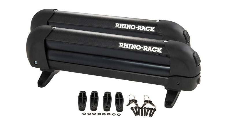 Portaesquís y tablas de snowboard universales Rhino-Rack: se adapta a 3 pares de esquís o 2 tablas de snowboard, color negro