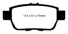 Cargar imagen en el visor de la galería, EBC 09-14 Acura TL 3.5 Greenstuff Rear Brake Pads