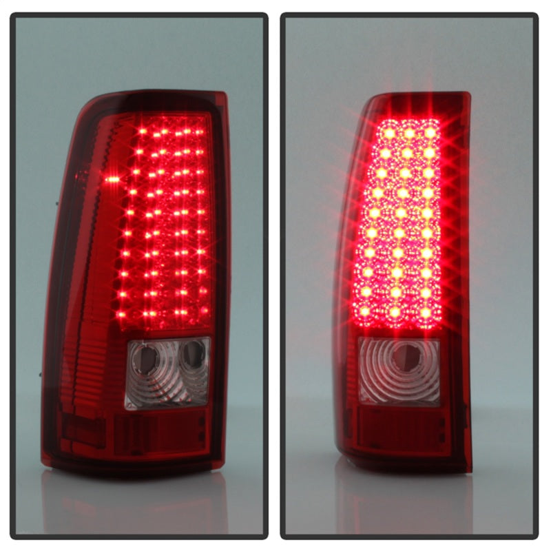 Luces traseras LED Xtune Chevy Silverado 1500/2500/3500 99-02 rojas transparentes ALT-ON-CS99-LED-RC