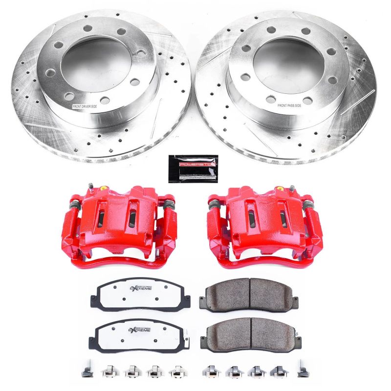 Power Stop Z36 Truck & Tow Front Brake Kit w/Calipers — Fits 2010-2011 Ford F-350 Super Duty
