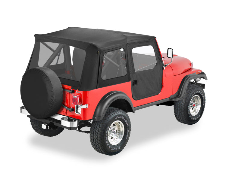 Bestop Supertop Classic Soft Top - Black Denim — Fits 1976-1983 Jeep CJ5
