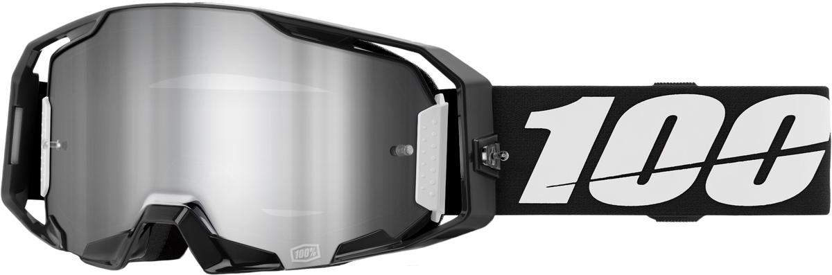 100-Percent Armatic Goggle Black Mirror Silver Flash Lens (50060-00001)