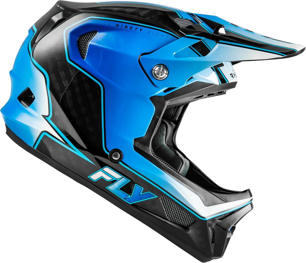 Fly Racing Werx-R Flow Carbon Helmet Black Carbon/Blue/White MD (73-9232M)