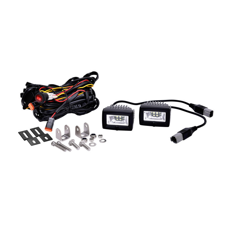KC HiLiTES C-Series C2 LED 2in Backup Area Flood Light 20W (Pair Pack) - Black