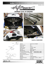 Cargar imagen en el visor de la galería, HKS 17+ Honda Civic Si Sedan (FC) Hi-Power Muffler Exhaust