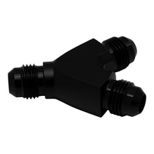 Load image into Gallery viewer, DeatschWerks 6AN Male Flare to 6AN Male Flare to 6AN Male Flare Y Fitting - Anodized Matte Black