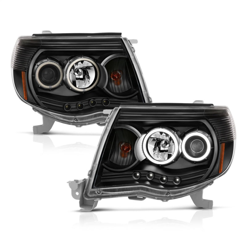 Faros delanteros con proyector ANZO 2005-2011 Toyota Tacoma con Halo negro