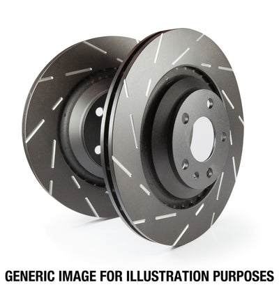 EBC USR Blackdash Sport Slotted Rear Rotors — Fits 2015-2022 Subaru WRX