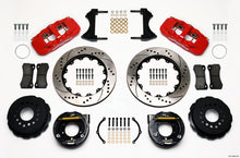 Cargar imagen en el visor de la galería, Wilwood AERO4 Rear P-Brake Kit 14.00in Drill Red 2005-2014 Mustang