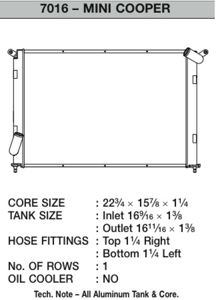 Radiador manual Mini Cooper S R53 CSF 02-06