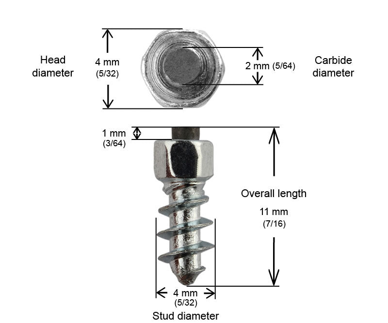 Igrip 11MM Standard Screw Studs QTY 100 (ST-11100)