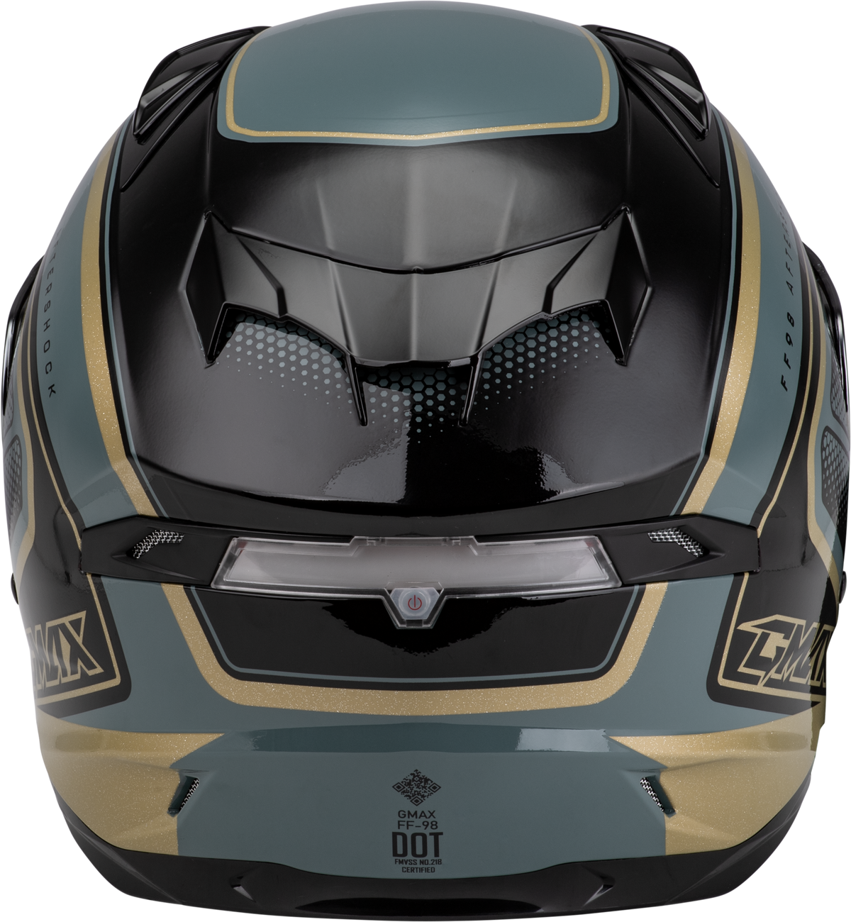GMAX FF-98 Aftershock Helmet Grey/Metallic Gold XL (F19841027-DOT)