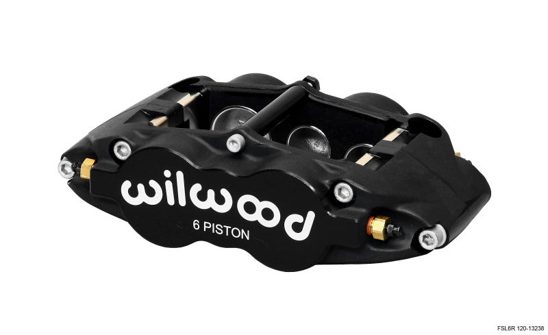 Wilwood Forged Superlite 6R-L/H Brake Caliper — 1.62/1.12/1.12in Pistons, 0.81in Disc