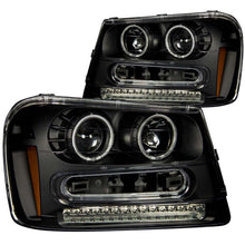 Cargar imagen en el visor de la galería, ANZO 2002-2009 Chevrolet Trailblazer Projector Headlights w/ Halo Black