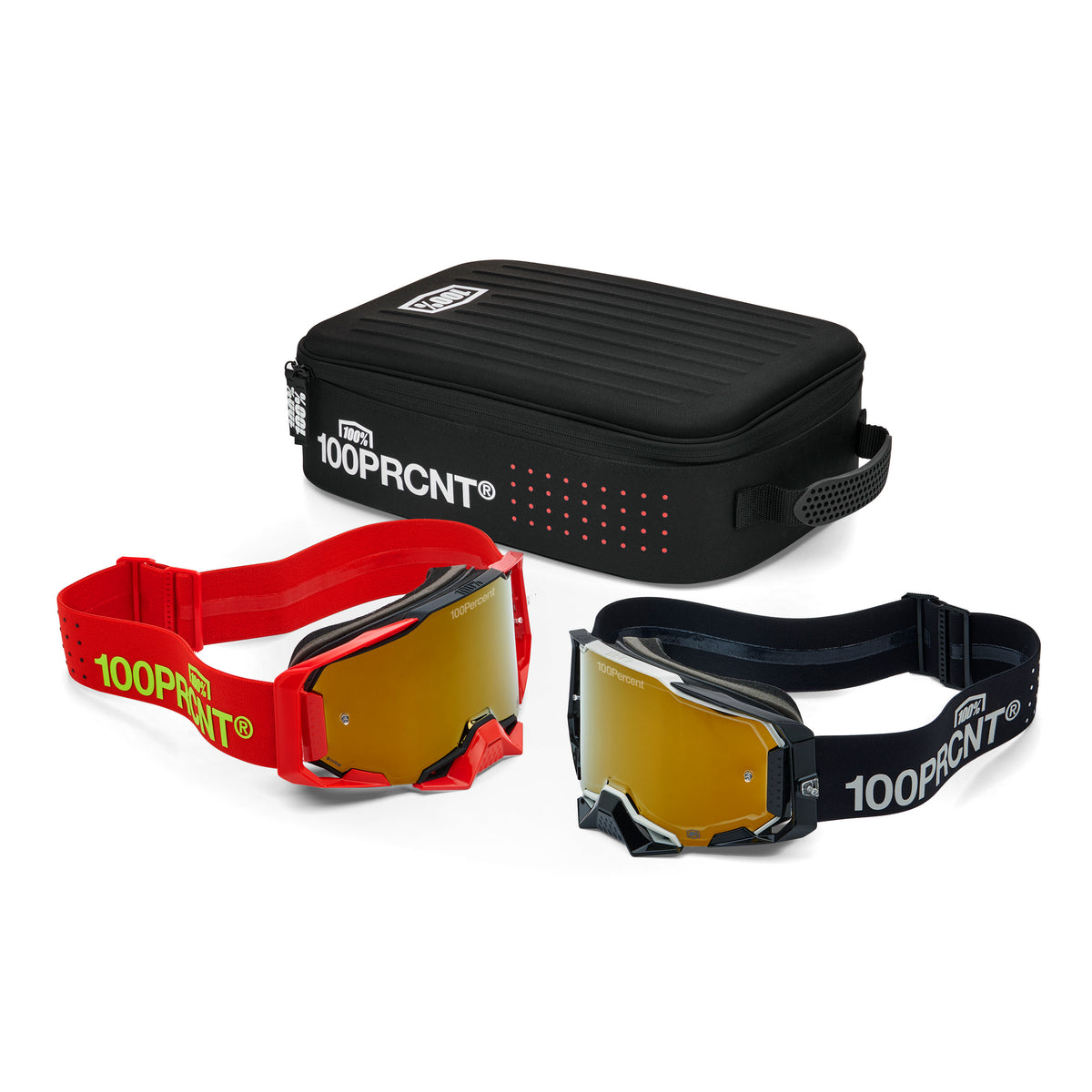 100-Percent Dual Armega Racer PRO Pack Black/RED True Gold Mirror (50072-10001)
