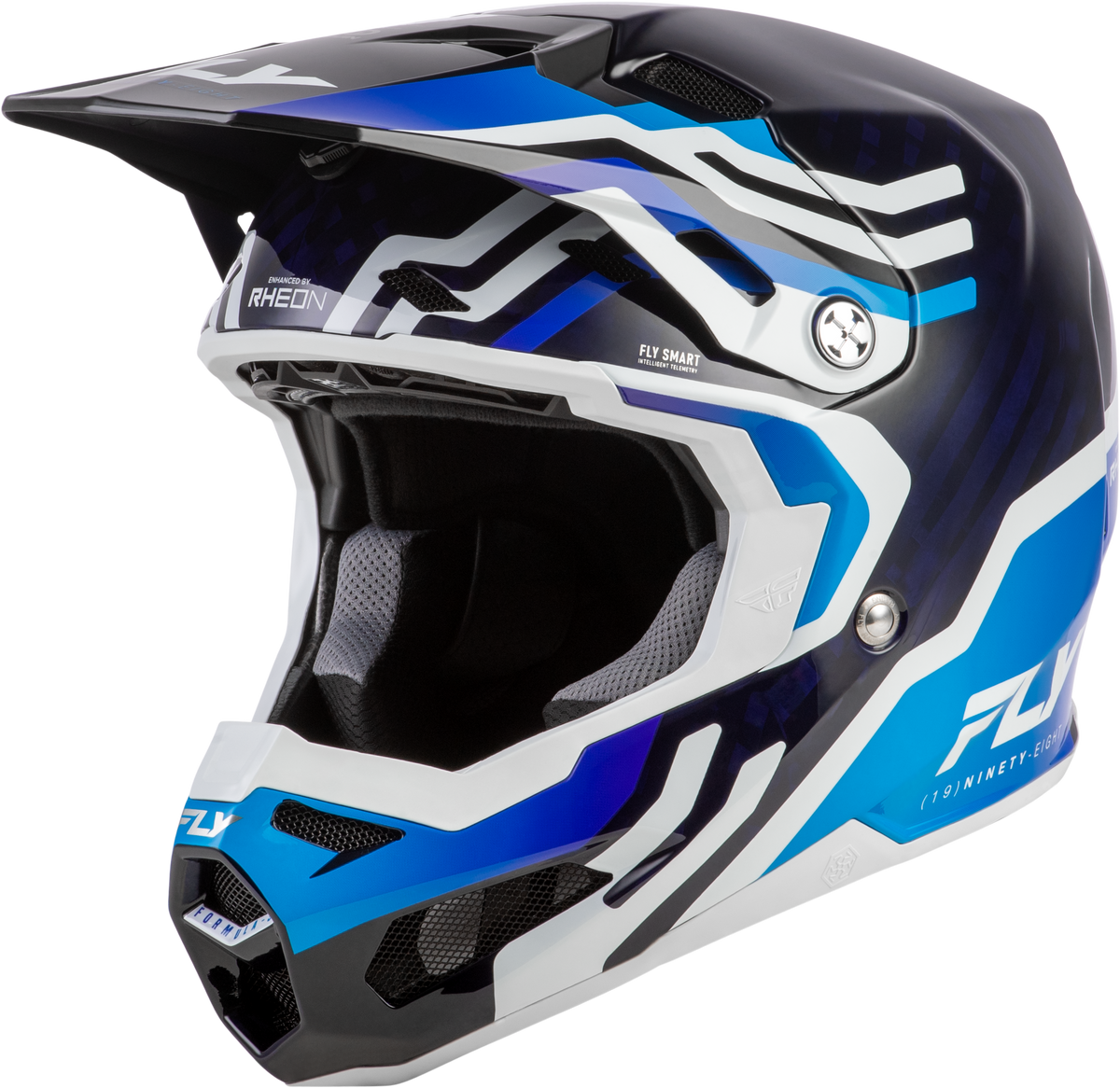 Fly Racing Formula S Carbon Byte Helmet Blue Carbon/Blue/White 2X (73-44522X)