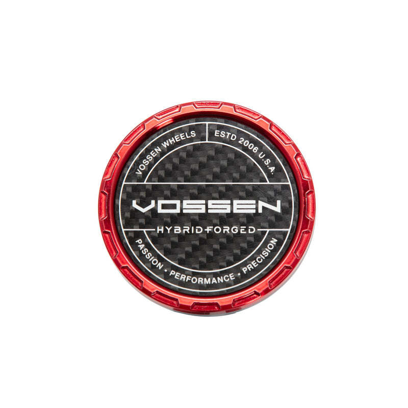 Vossen HF Carbon Billet Sport Cap 2.0 - Large - Transparent Red Twill Weave Wheel Center Cap
