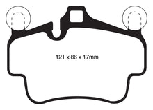 Cargar imagen en el visor de la galería, Pastillas de freno delanteras EBC 07-08 Porsche 911 (997) (solo rotor de hierro fundido) 3.6 Carrera 2 Redstuff