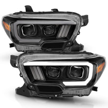 Cargar imagen en el visor de la galería, ANZO 2016-2017 Toyota Tacoma Projector Headlights w/ Plank Style Design Black/Amber w/ DRL