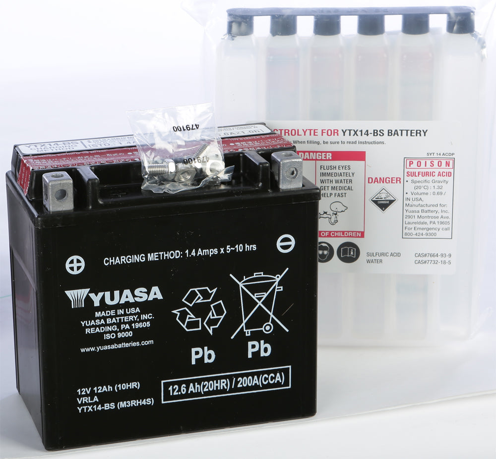 Yuasa Battery YTX14-BS Maintenance Free (YUAM3RH4S)