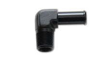 Cargar imagen en el visor de la galería, Vibrant 1/8 NPT to 1/4in Barb Straight Fitting 90 Deg Adapter - Aluminum