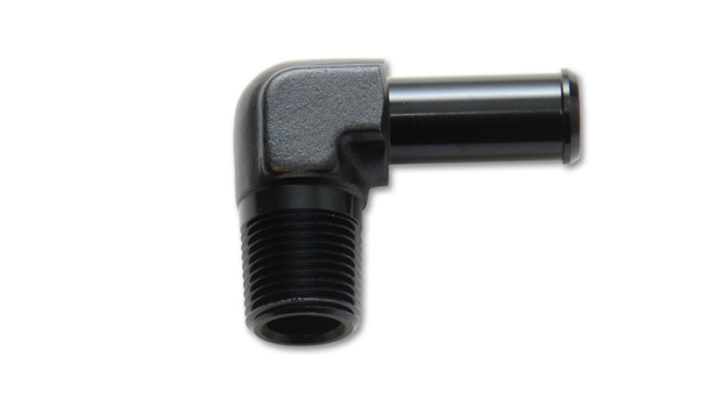 Vibrant 1/2 NPT to 5/8in Barb Straight Fitting 90 Deg Adapter - Aluminum