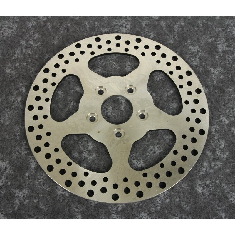 Bikers Choice 79-99 Big Twin & XL 11.5 Inch Rear 5 Spoke Drilled Stainless Rotor Repl H-D 41813-79