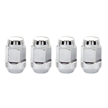 Cargar imagen en el visor de la galería, McGard Hex Lug Nut (Cone Seat Bulge Style) 1/2-20 / 3/4 Hex / 1.45in. Length (4-pack) - Chrome