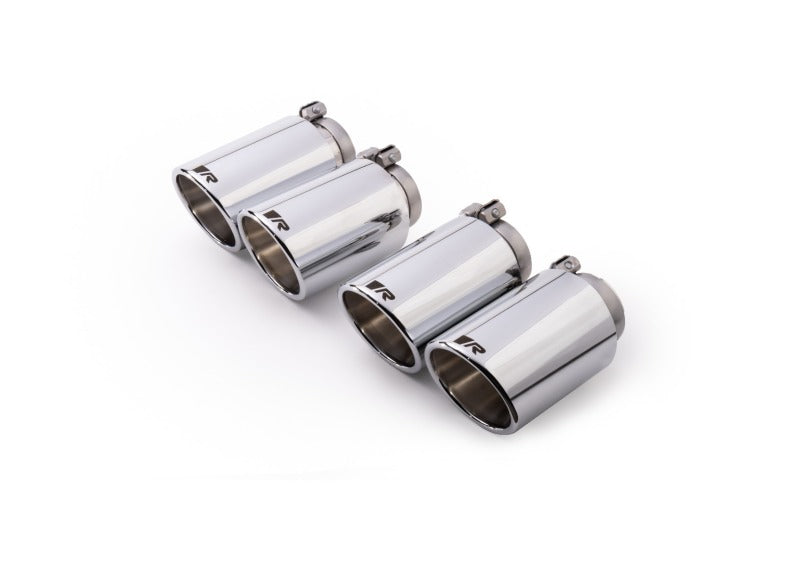 Remus Stainless Steel 102mm Angled Rolled Edge Chrome Quad Tip Tail Pipe Set