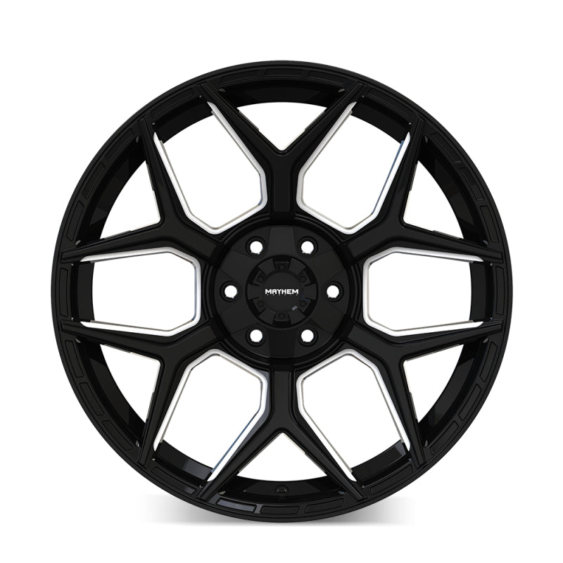 Mayhem Vanquish 8119 20X9.5 / 5x127/5x139.7 / 0mm Offset / 78.1mm Hub - Gloss Black Milled