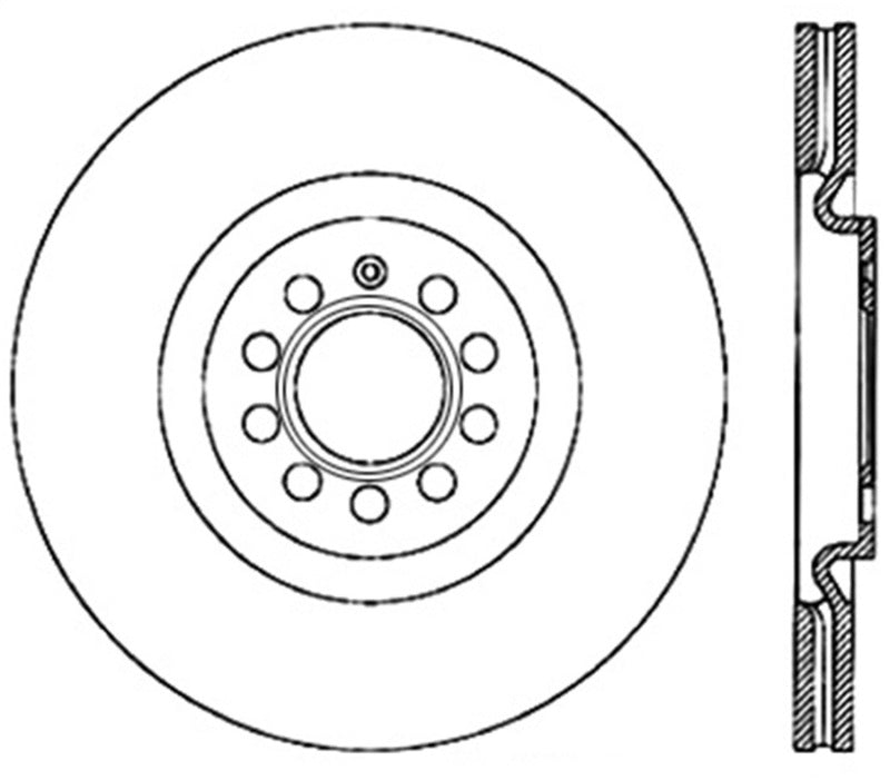 Rotor delantero izquierdo ranurado y perforado StopTech 09 VW Passat CC / 06-09 Passat