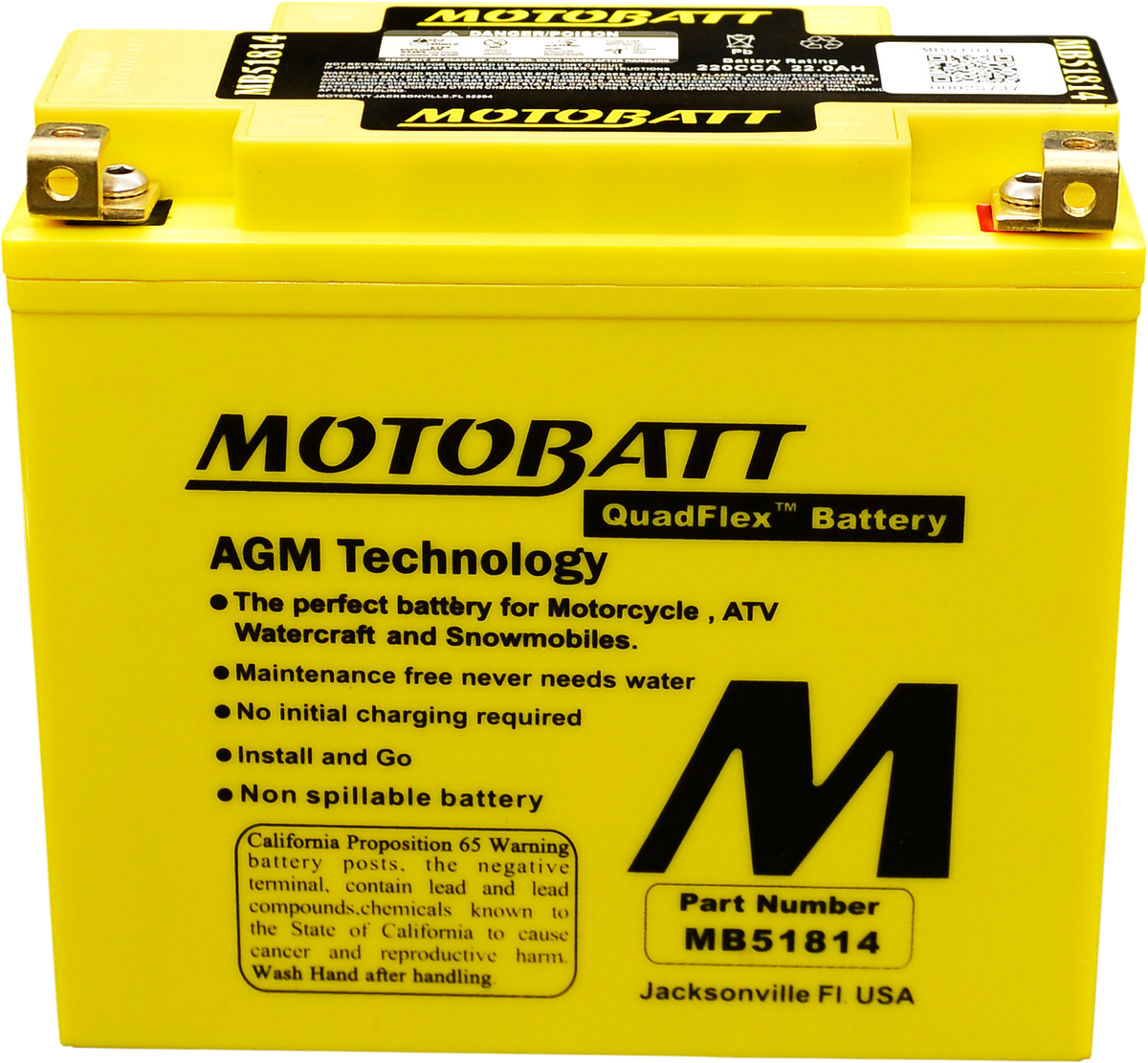 Motobatt Battery MB51814 Sealed Factory Activated