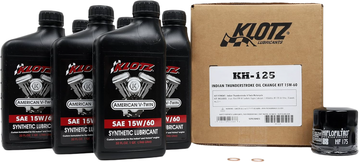 Klotz Indian Thunderstroke 6QT Synthetic OIL Change KIT (KH-125)