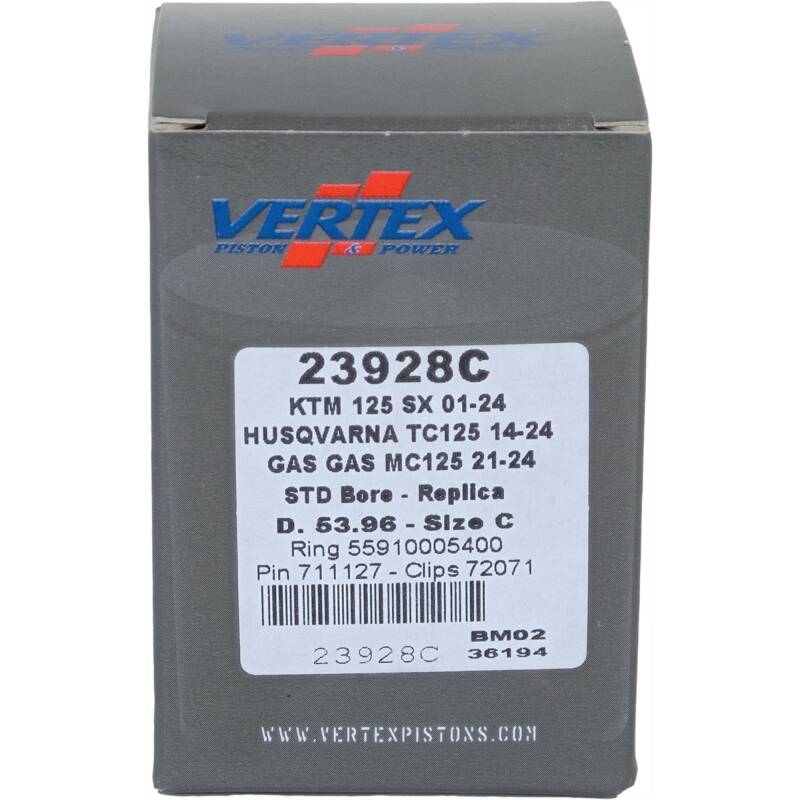 Vertex Piston 01-16 KTM 125 EXC 125cc Cast Replica Piston Kit