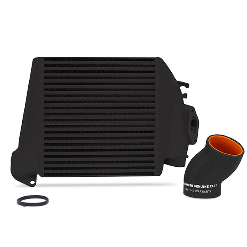 Kit de intercooler de montaje superior Mishimoto para Subaru WRX 08-14: mangueras negras y recubiertas de polvo