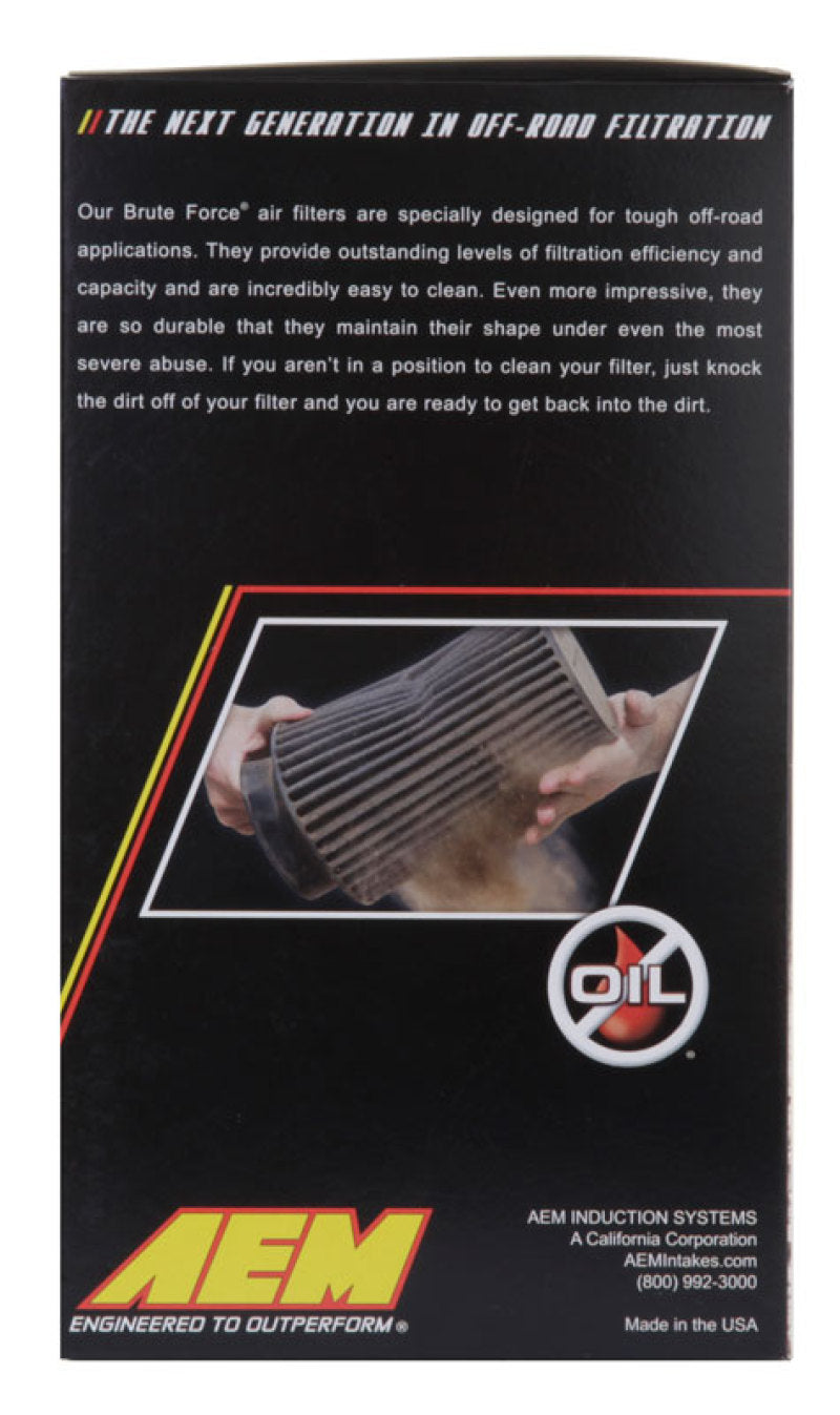 AEM Dryflow 3.5in X 7in Round Tapered Air Filter — Off-Road Performance