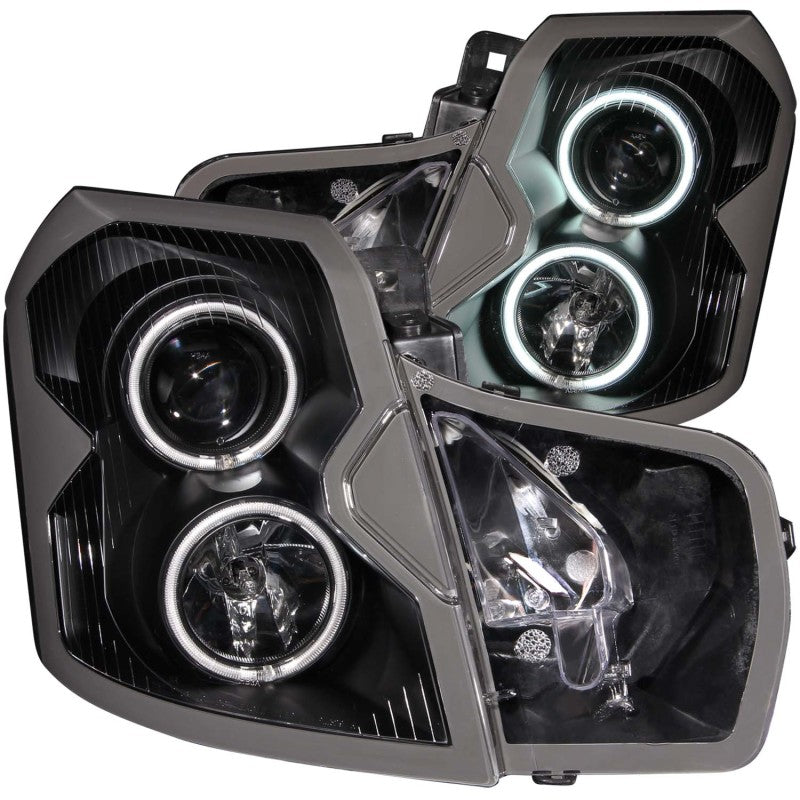 Faros delanteros con proyector ANZO 2003-2007 Cadillac Cts con Halo negro (CCFL)