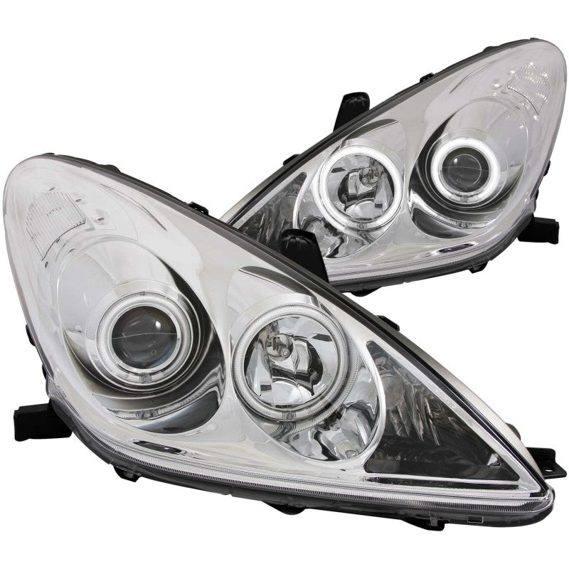 Faros delanteros con proyector ANZO 2002-2003 Lexus Es300 con Halo cromado (CCFL)